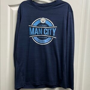 Manchester City Navy Blue Long Sleeve Shirt Large